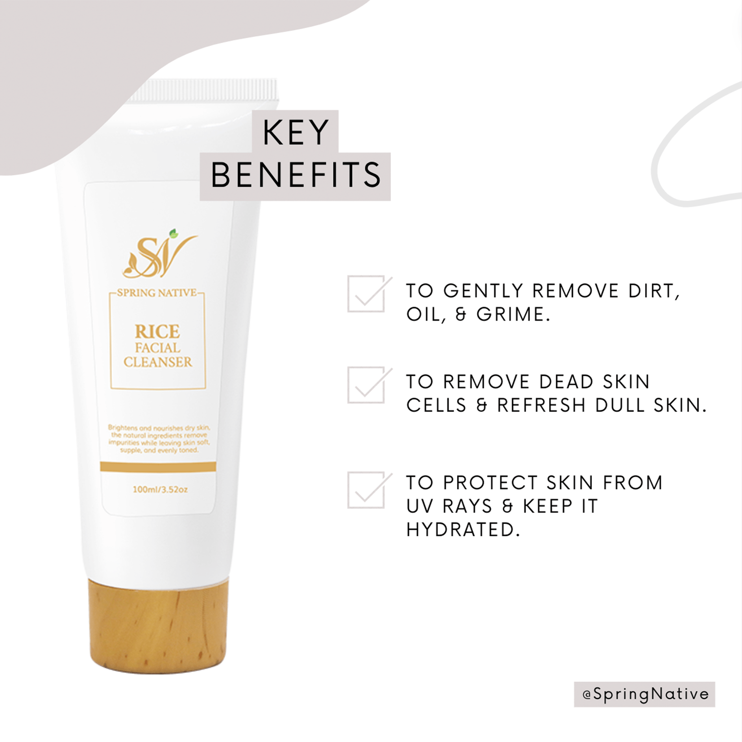 Rice Facial Cleanser – Brightening & Nourishing Daily Wash