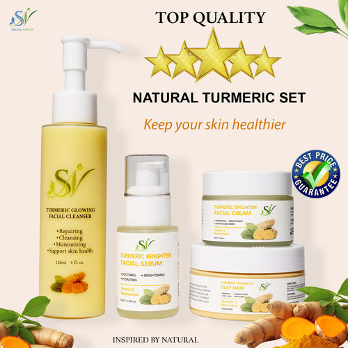 Spring Native Turmeric Skincare Set – 4-Step Brightening & Hydrating Routine